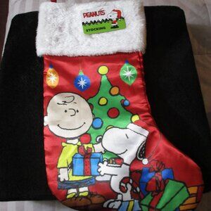 Peanuts Charlie Brown & Snoopy Christmas Stocking NWT